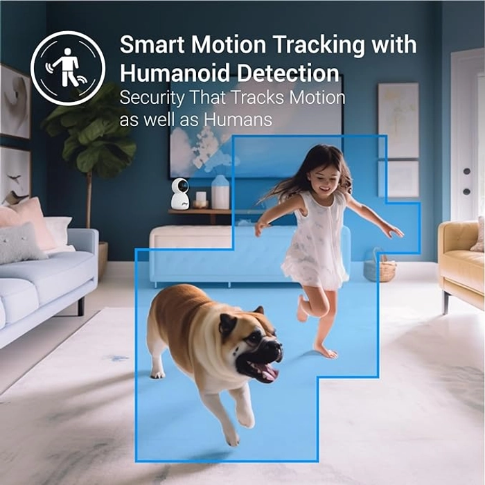 Godrej Security Solutions EVE PRO panTilt Smart WiFi Security Camera for Home with 350 Degree 3MP (HD) | 2-Way Audio | Night Vision | Smart Motion Tracking | Humanoid Detection, Alarm System, White