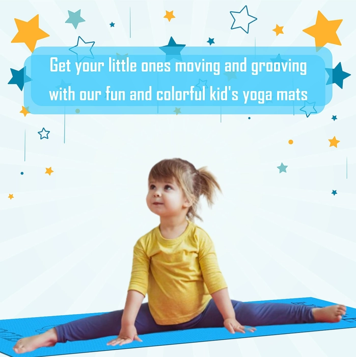 Yogtapas kitty yoga mat for kids Blue