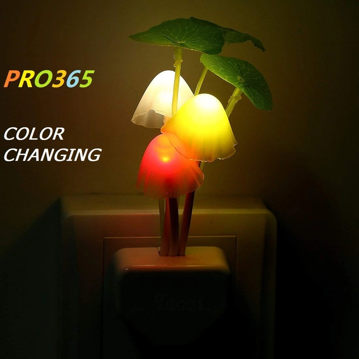 STYLISH SHOP ONLINE Plastic Led Night Lamp Soft Light Illumination Auto On/Off, Mushroom Lamp