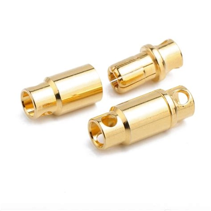 8mm Gold Plated Bullet Connector Male-Female Pair