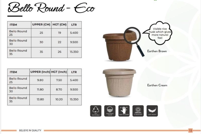 Bello Round Planter - Eco Series