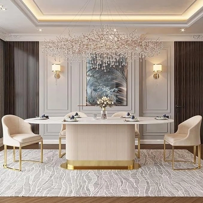 Meta Luxury Fluted Dining Set