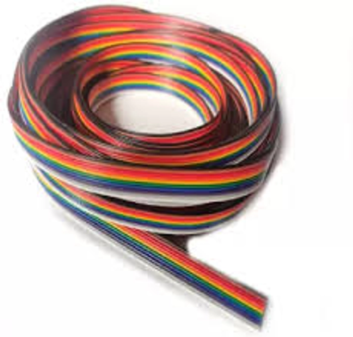 Rainbow 10 Core Color Flat Ribbon Wire Cable - 1Meter