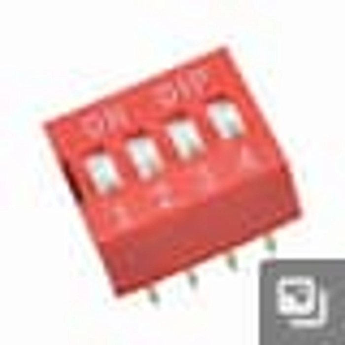 2.54mm Pitch 4 Way DIP Slide Switch (Pack of 3)