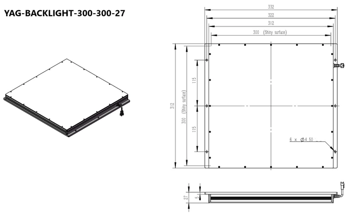 YAG BACK LIGHT 300-300-27-W