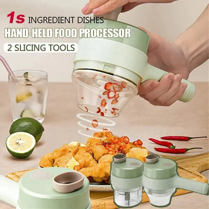 4 IN 1 MULTI-FUNCTIONAL PORTABLE ELECTRIC VEGETABLE CUTTER SET