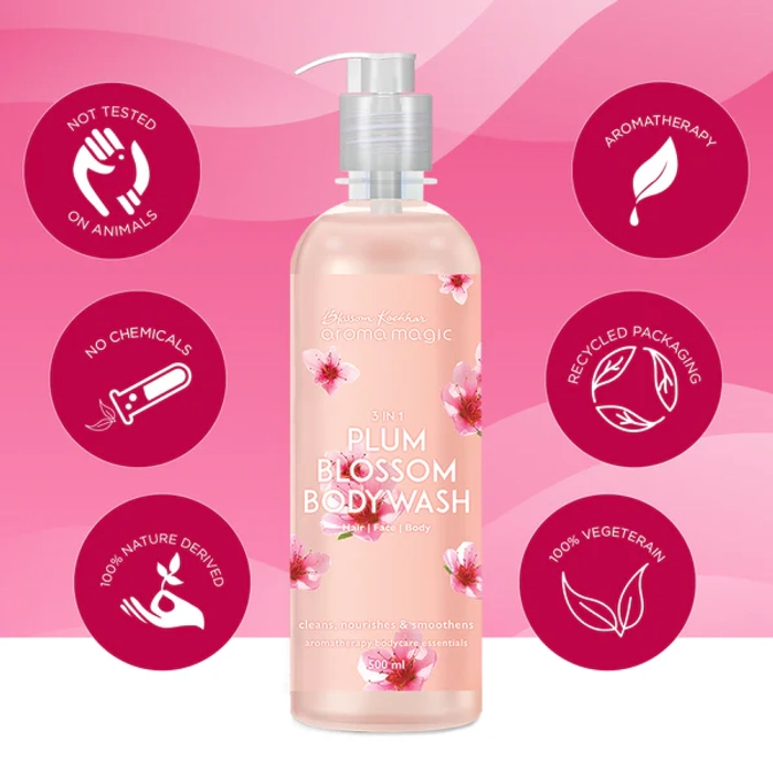 3 in 1 Plum Blossom Body Wash For Skin, Hair, and Body