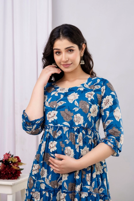 Purple Floral Anarkali Maxi Dress – Stylish & Comfortable Ethnic Wear