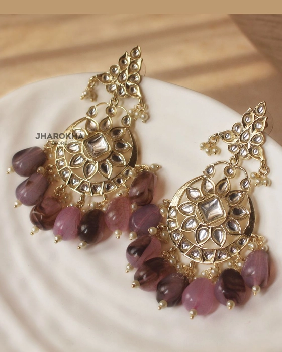 Kundan earrings 9875 – Vijay & Sons