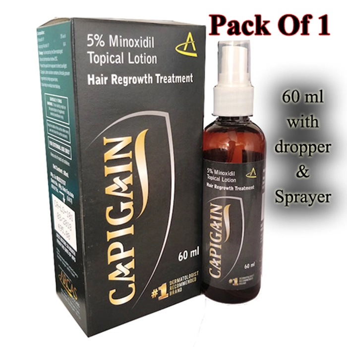 CAPIGAIN MINOXIDIL 5% Hair Treatment Formula | Reduce Hair Fall & Promotes Healthy Hair Growth