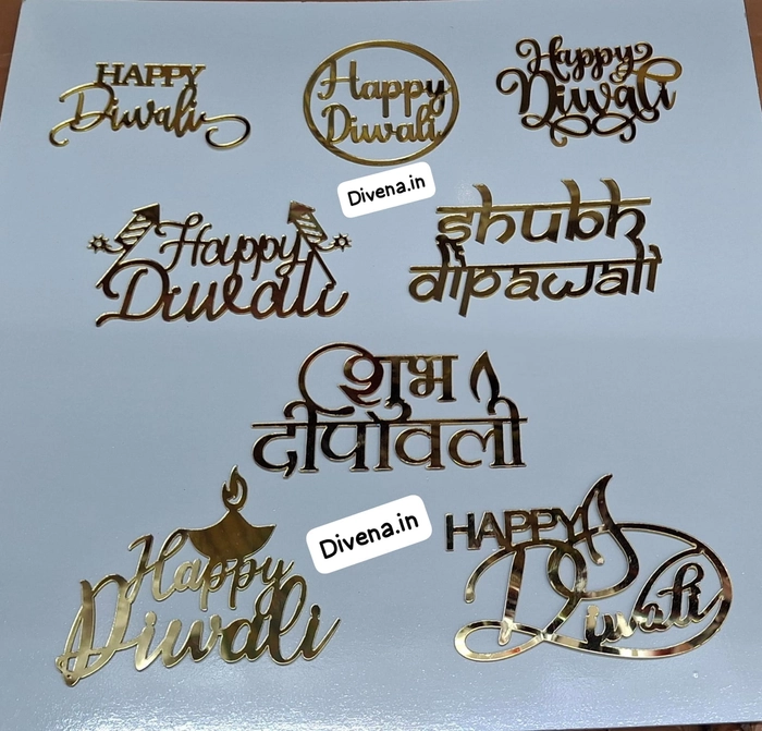 Any One Diwali Acrylic Sticker Cake Topper