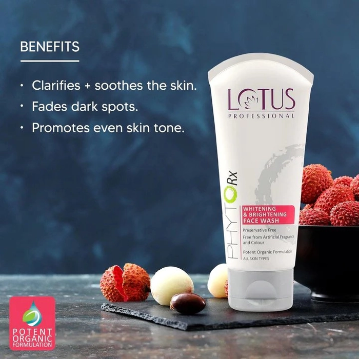 Lotus Professional PHYTORx Whitening & Brightening Face Wash | Skin lightening | Even skin tone | Skin soothing | Cruelty Free | 80g