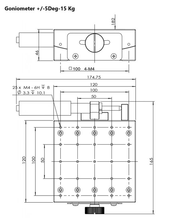 Goniometer +/-5Deg-15 Kg