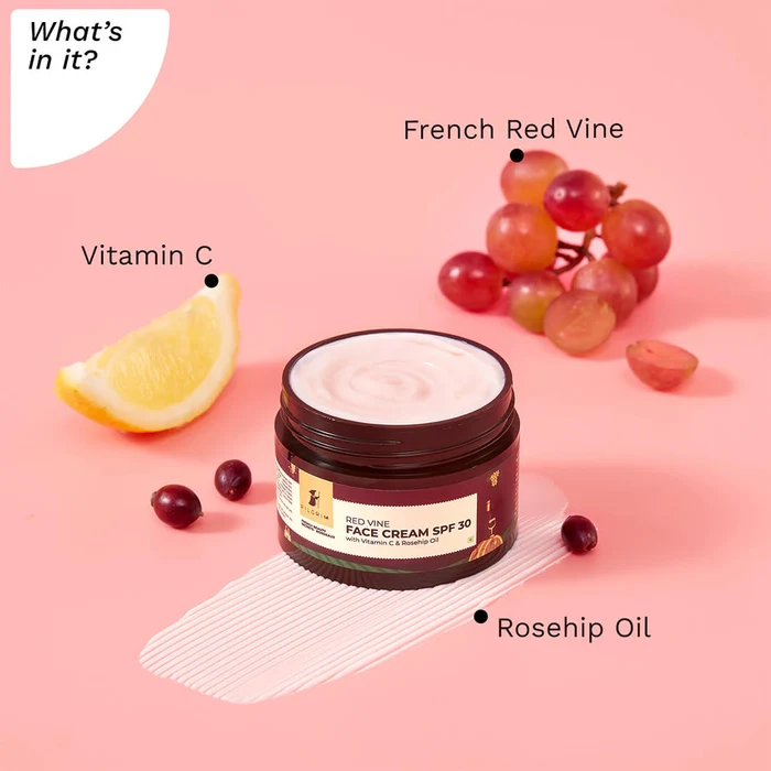 Red Vine Face Cream SPF 30 with Vitamin C & Rosehip Oil (PA+++)