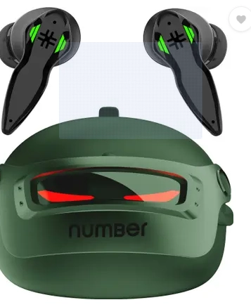 Number Super Buds Pro GT9 Helmet MEMS ENC Gaming TWS, 48 Hrs Battery, 40ms Low Latency Bluetooth  (Army Green, True Wireless)
