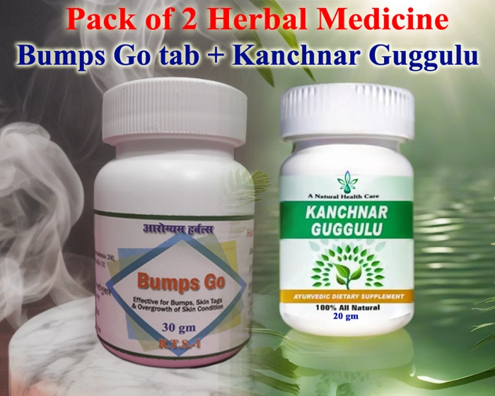 Bumps Go Tablet + Kanchnar Guggulu Tab -  Pack of 2 Herbal Medicine