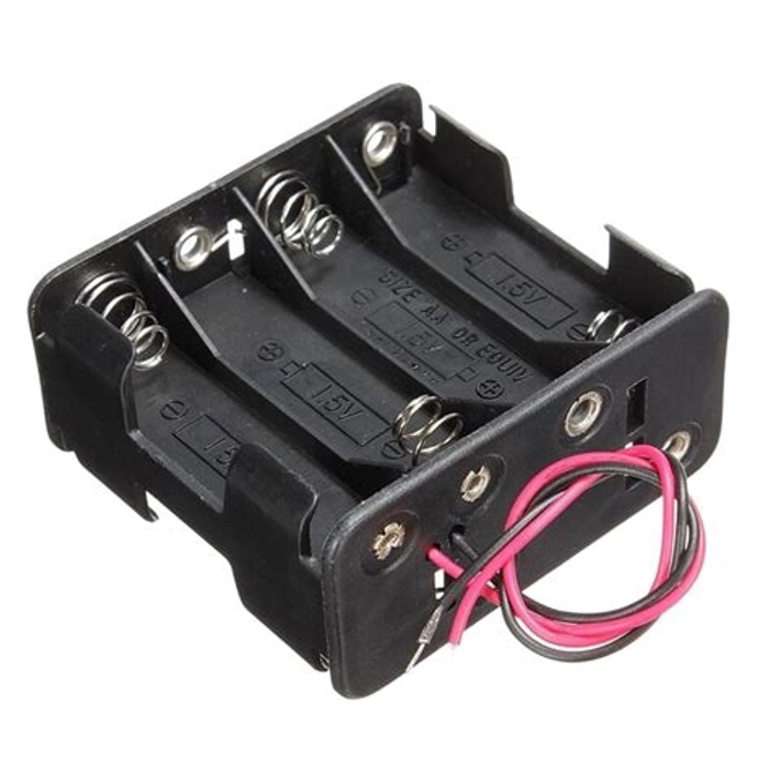 12V 8 x AA Battery Clip Slot Holder Stack Box Case