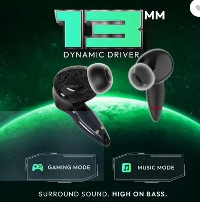 Number Super Buds Pro GT9 Helmet MEMS ENC Gaming TWS, 48 Hrs Battery, 40ms Low Latency Bluetooth  (Army Green, True Wireless)