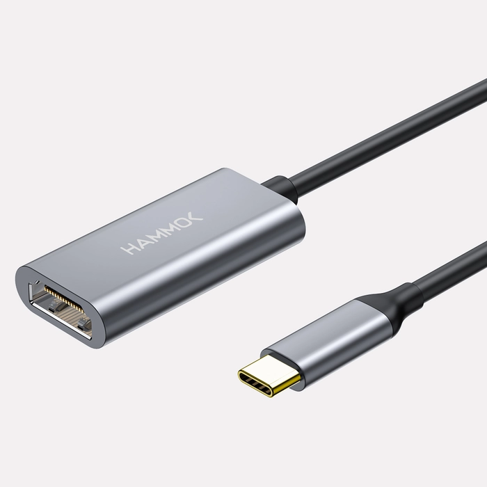 Hammok HDMI Adapter 0.15 m ZOEY TYPE C TO HDTV  (Compatible with HDTV equipped TV's , MONITORS AND PROJECTORS, Grey)
