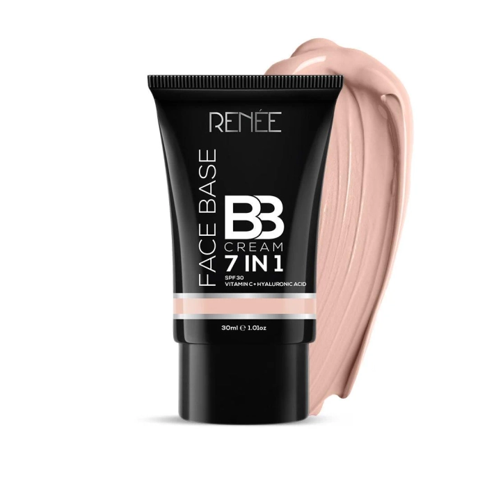 RENEE Face Base 7 in 1 BB Cream with SPF 30, Hyaluronic Acid & Vitamin C