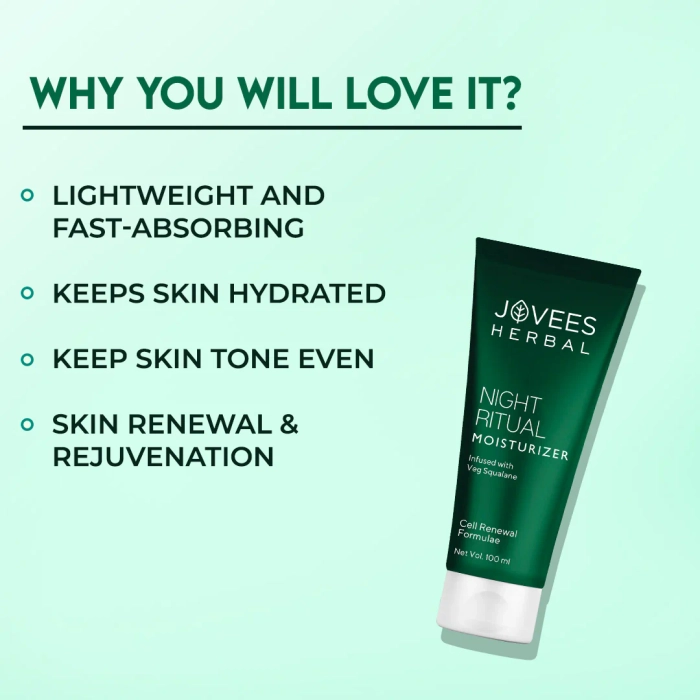 Jovees Night Ritual Moisturizer | Prevents Dark Spots | Reduces Fine Line | Skin Renewal & Rejuvenation