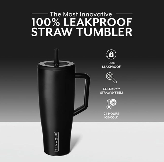 BrüMate Era 40 oz Tumbler with Handle and Straw | 100% Leakproof Insulated Tumbler with Lid and Straw | Made of Stainless Steel