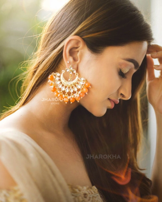 Small Kundan Earrings for Women Online at Silvermerc | SBE10MR_519 –  Silvermerc Designs