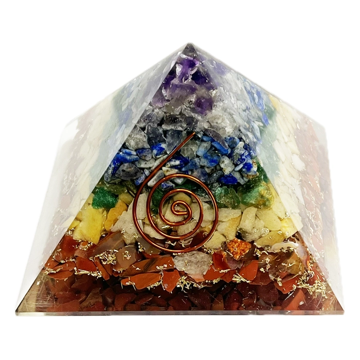 Seven Chakras Orgonite Pyramid - Balance Your Energy