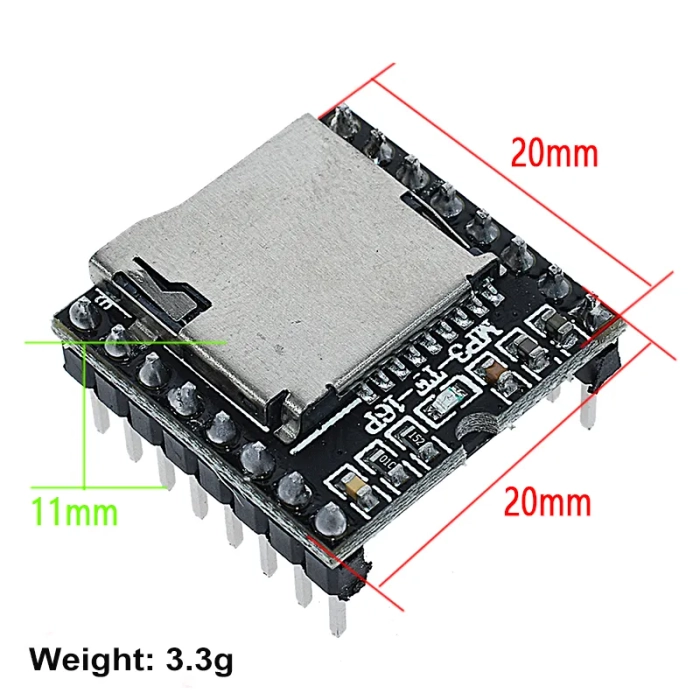 MP3-TF-16P MP3 SD Card Module with Serial Port