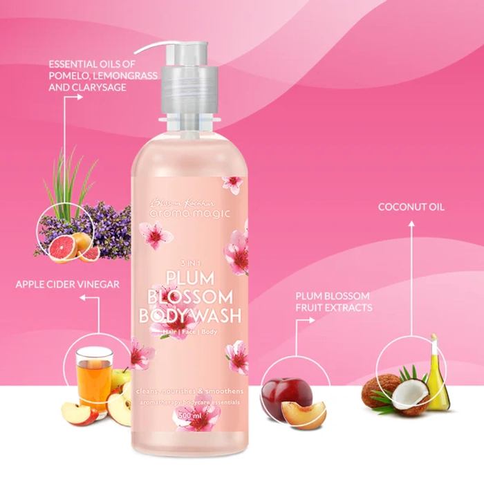 3 in 1 Plum Blossom Body Wash For Skin, Hair, and Body