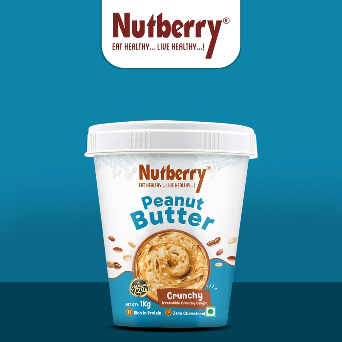 Nutberry Peanut Butter CLASSIC CRUNCHY 1KG in Bucket