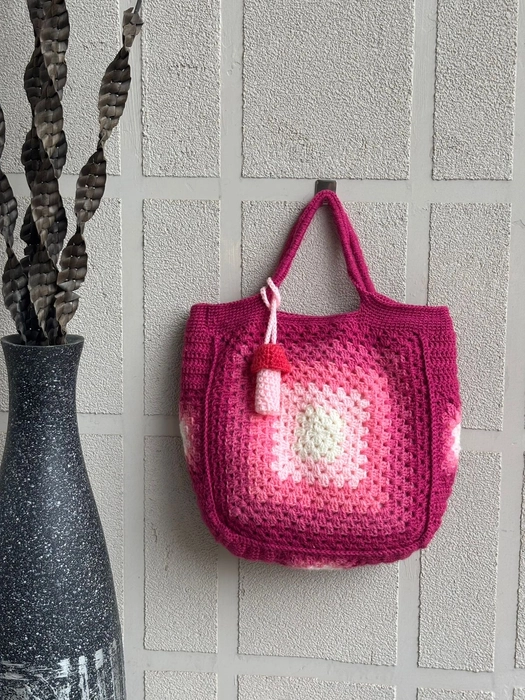 Crochet rainbow bag
