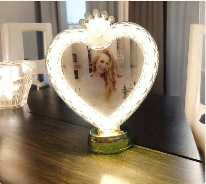 Crystal LED Heart Shape Photo Frame