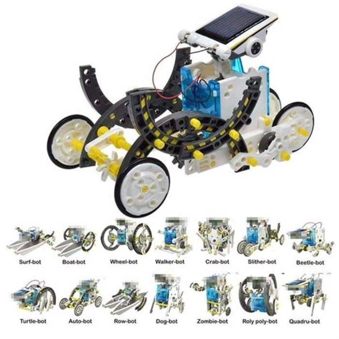 DIY 14 in 1 Educational Solar Transformers Robot Kit Toy