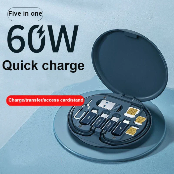 MULTIFUNCTIONAL 60W USB DATA CABLE FAST CHARGE LINE STORAGE BOX