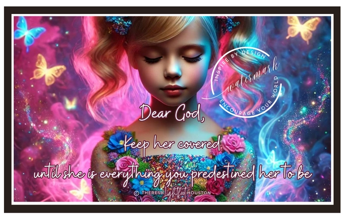 Covered in Prayer Mini Poster - Caucasian Girl