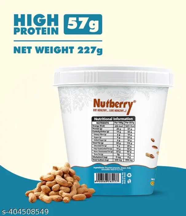 NUTBERRY PEANUT BUTTER CRUNCHY 227gm + PEANUT BUTTER CRUNCHY 227gm