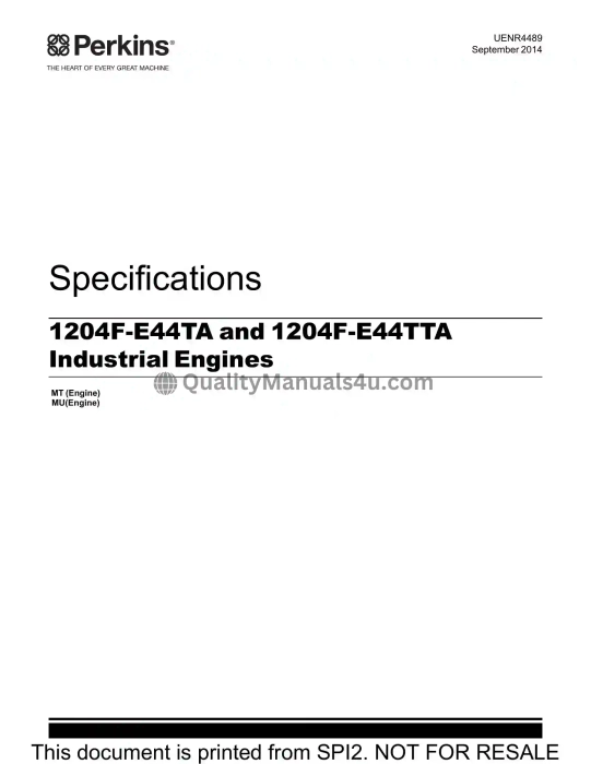 HYUNDAI Engine PERKINS 1204F Specifications Manual Download