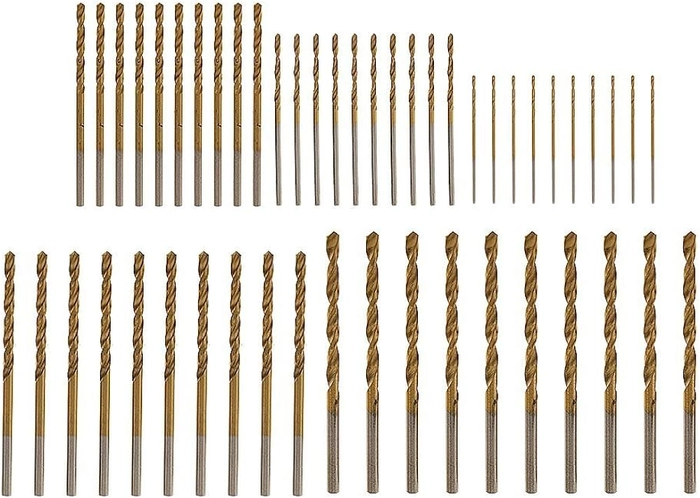 Pack of 50 pcs Standard Metal Hss Twist Drill Bits Straight Shank