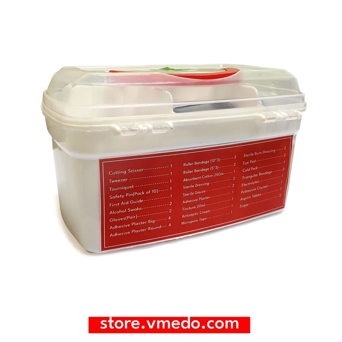 VMEDO First aid kit medium with First aid itmes- Suitable for office, school, home,travel