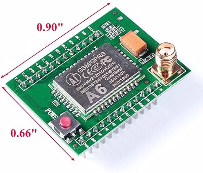 A6 GSM GPRS MODULE QUAD BAND SMS VOICE 850/900/1800/1900 WITH ANTENNA