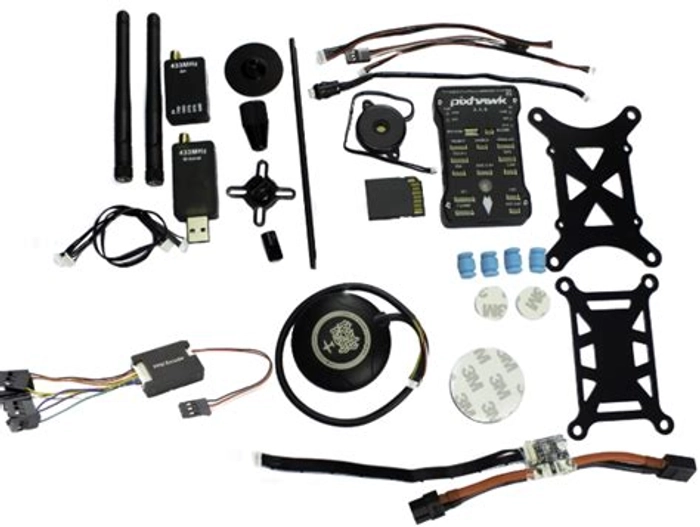 PIXHAWK PX4 2.4.7 Flight Controller with SHOCK ABSORBER + UBLOX NEO-M8N GPS + GPS FOLDING ANTENNA BASE SET + Pixhawk Power Module + 433MHZ Telemetry + PPM Encoder combo Kit