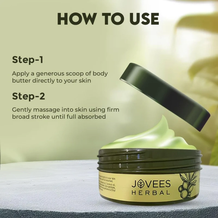 Jovees Shea Body Butter for Dry & Rough Skin | Deep Nourishment, Non-Sticky