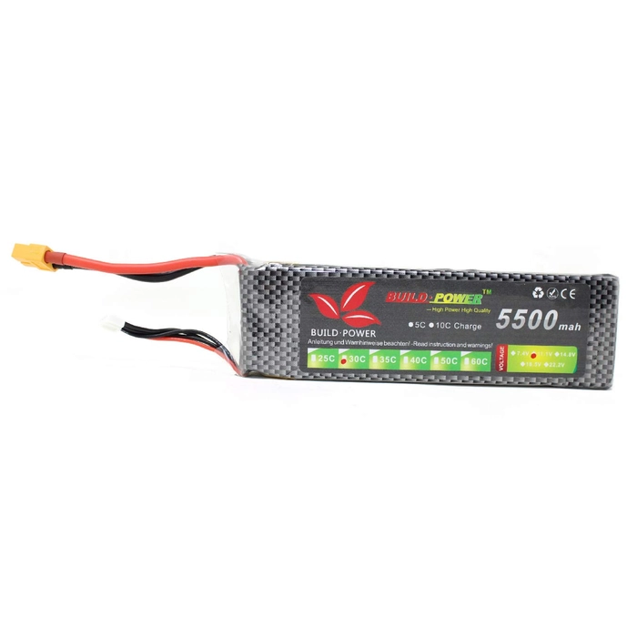 Build Power Li-Polymer 3S Lipo Battery 11.1V 5500mAh 30C