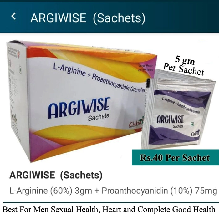 L-Arginine Sachet- Fast & Up Man Performance- Argiwise Sachet- Pack of 10