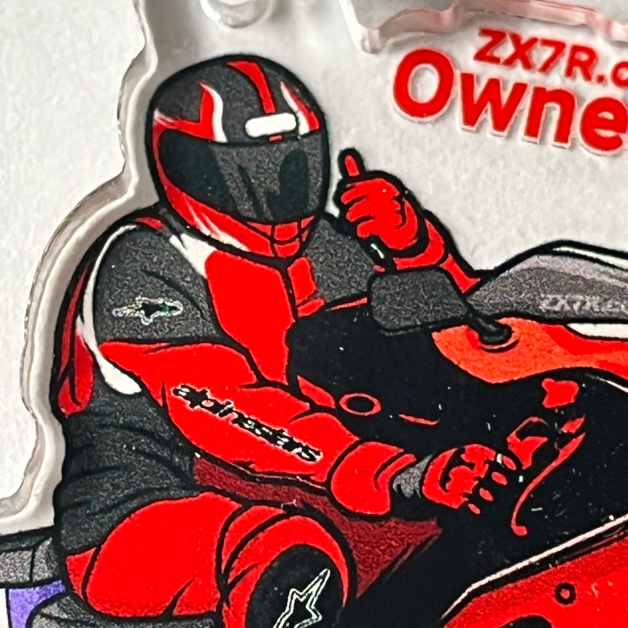 RED ZX7R Plastic Keyring