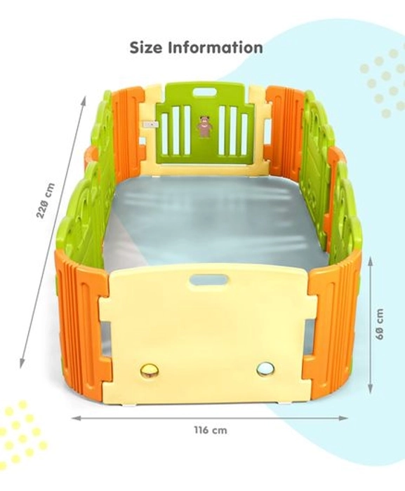 Baby Room Cloud Bliss Spacious Green Yellow Orange ( L 220 cm x W 116 cm x H 60 cm )