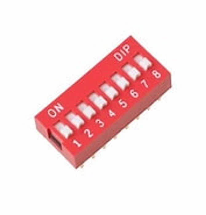 2.54mm Pitch 8 Way DIP Slide Switch (Pack of 3)