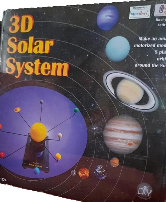 3D Solar System | Motorized Model 8 planets orbiting around the sun |  Science DIY Activity Kit | For Age 12+