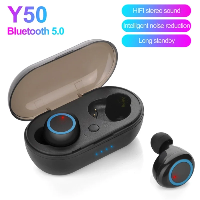 Y50 TWS BLUETOOTH EARPHONE 5.0 WIRELESS HEADSET IPX7 WATERPROOF